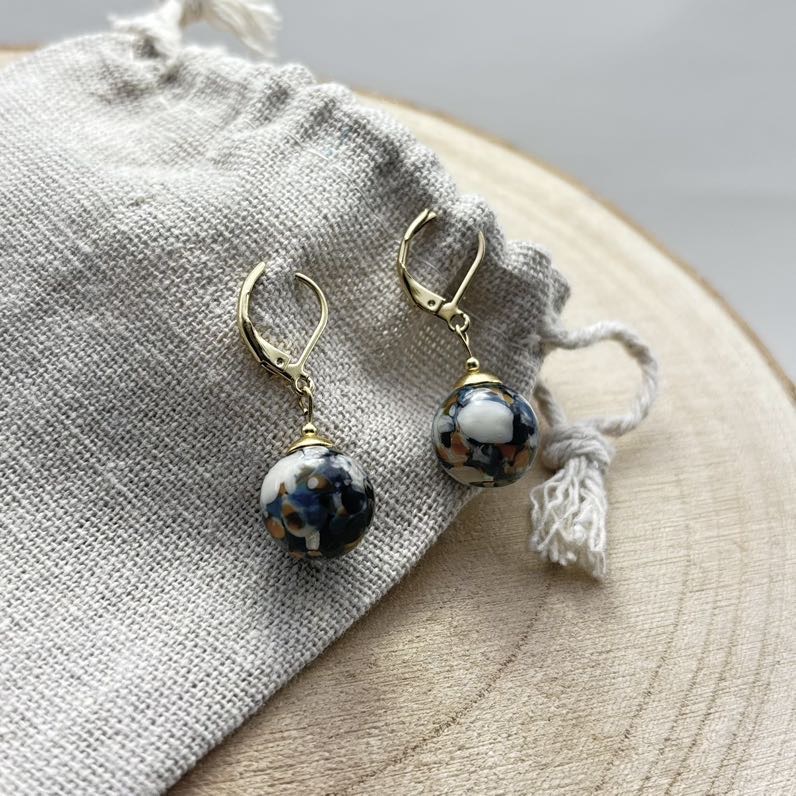 Boucles d’oreilles perles « Céladon »