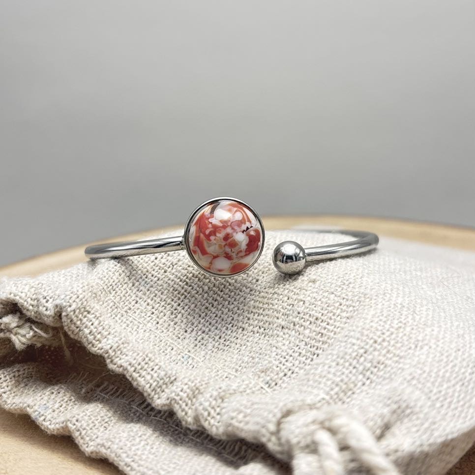 Bracelet-Jonc-Face-Acier-Corail