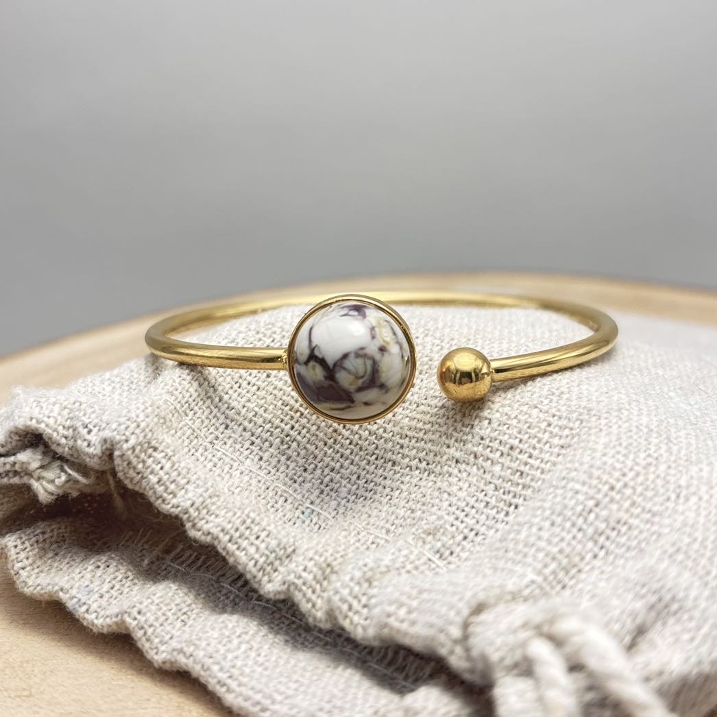 Bracelet-Jonc-Face-Doré-Violine