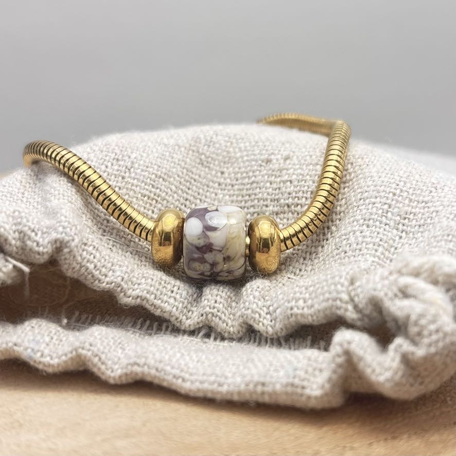 Bracelet-Maille-Serpent-Face-Doré-Violine