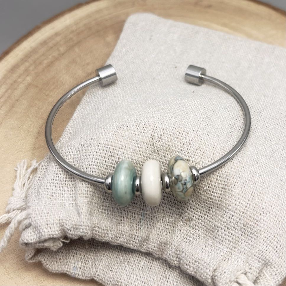 Bracelet-Trio-Dessus-Acier-Turquoise