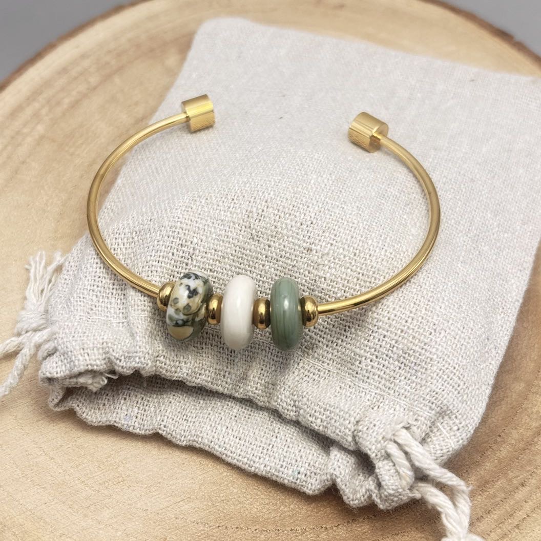 Bracelet-Trio-Dessus-Doré-Verde