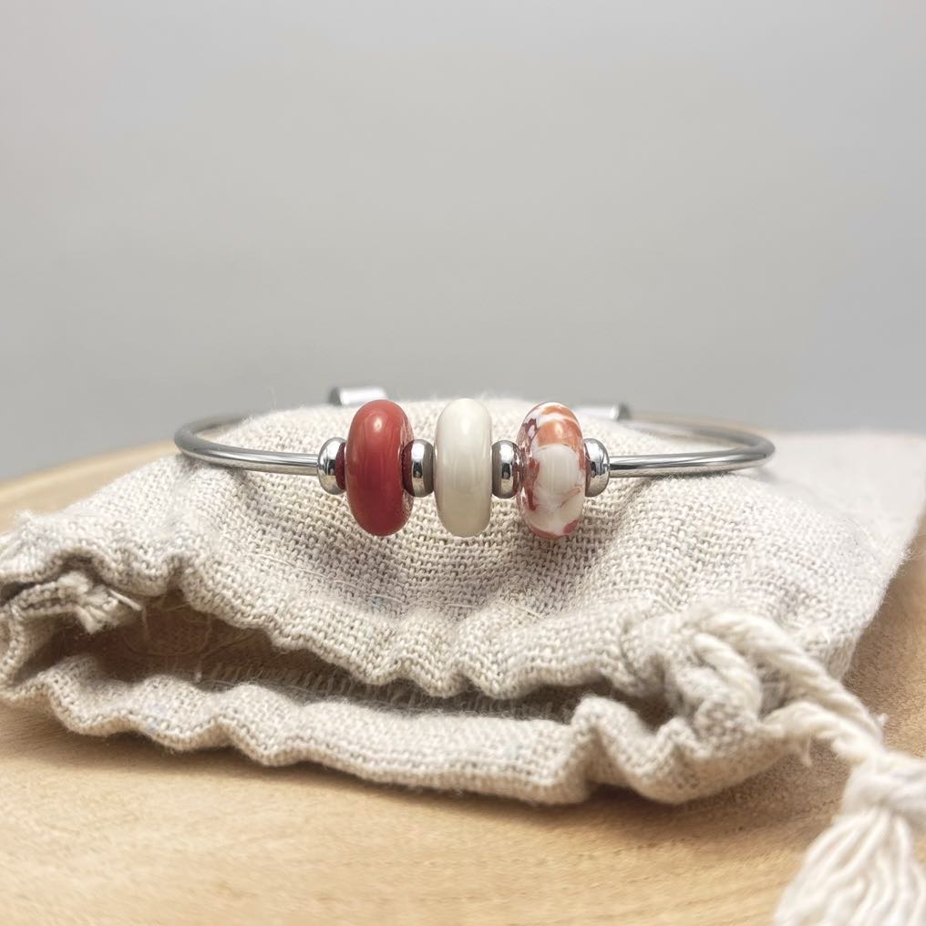 Bracelet-Trio-Face-Acier-Corail