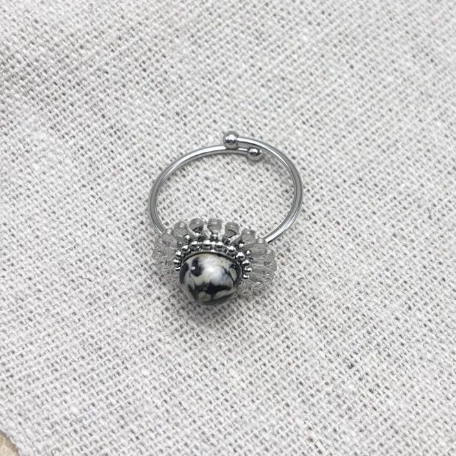 Bague-Fleur-Dessus-Intense-Acier