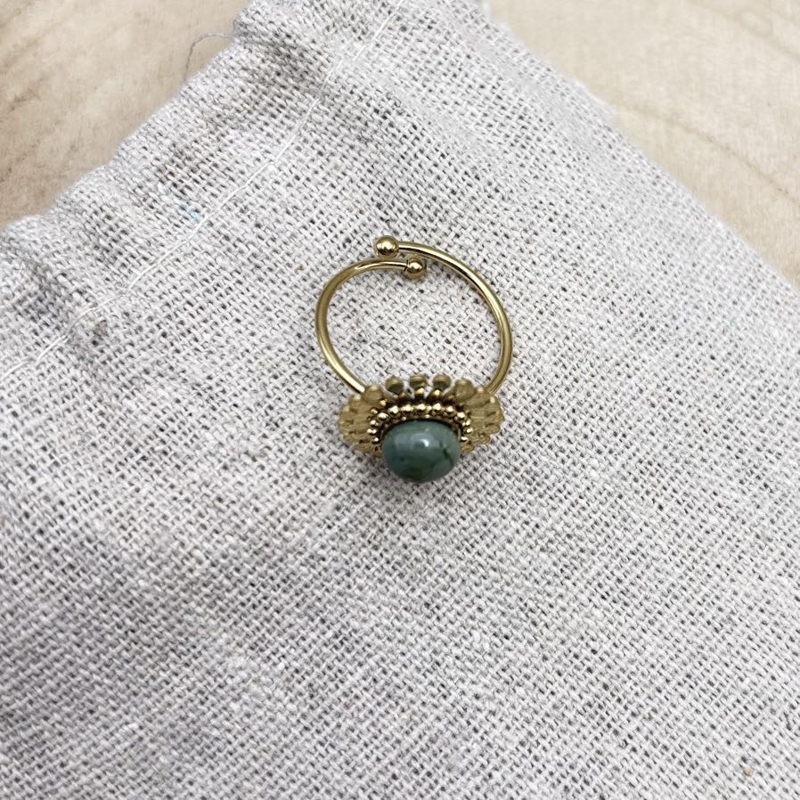 Bague-Fleur-Dessus-Unis-Verde