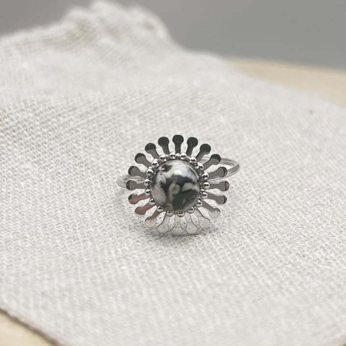 Bague-Fleur-Face-Intense-Acier