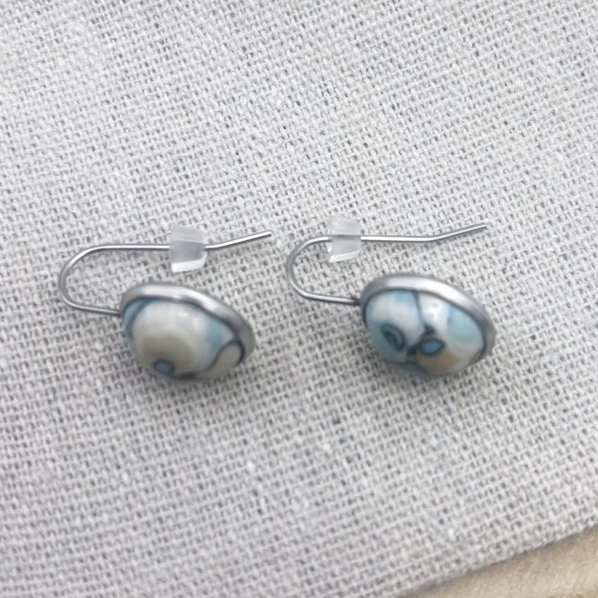 Boucles d’oreilles-Cabochon-Dessus-Turquoise