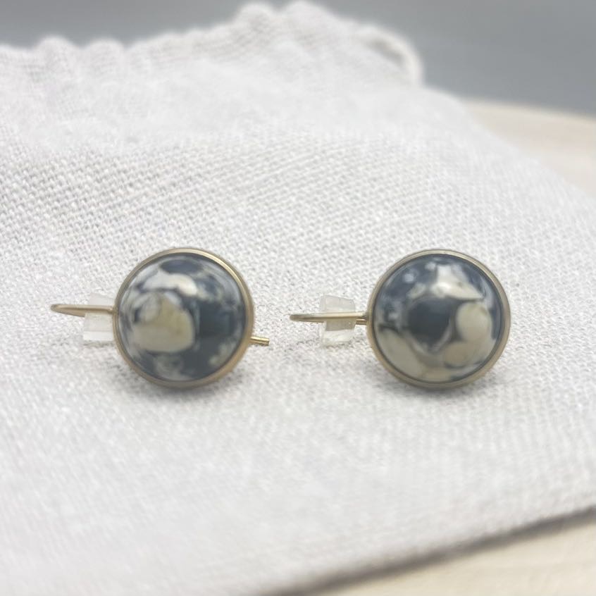 Boucles d’oreilles-Cabochon-Face-Intense-Doré
