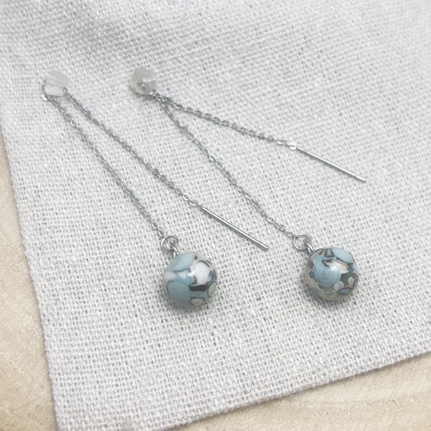 Boucles d’oreilles-Chaînes-Dessus-Turquoise