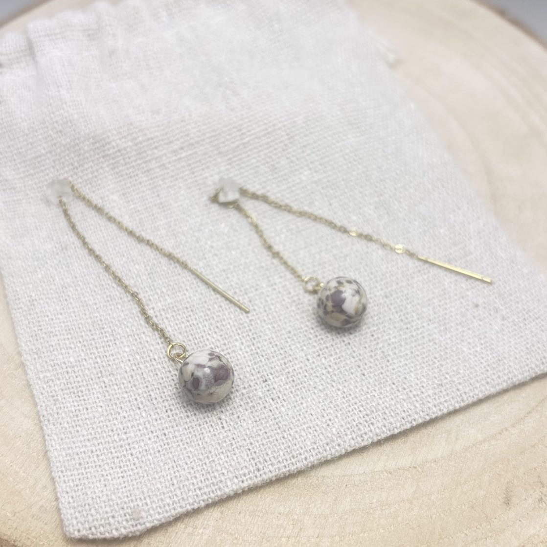 Boucles d’oreilles-Chaînes-Dessus-Violine