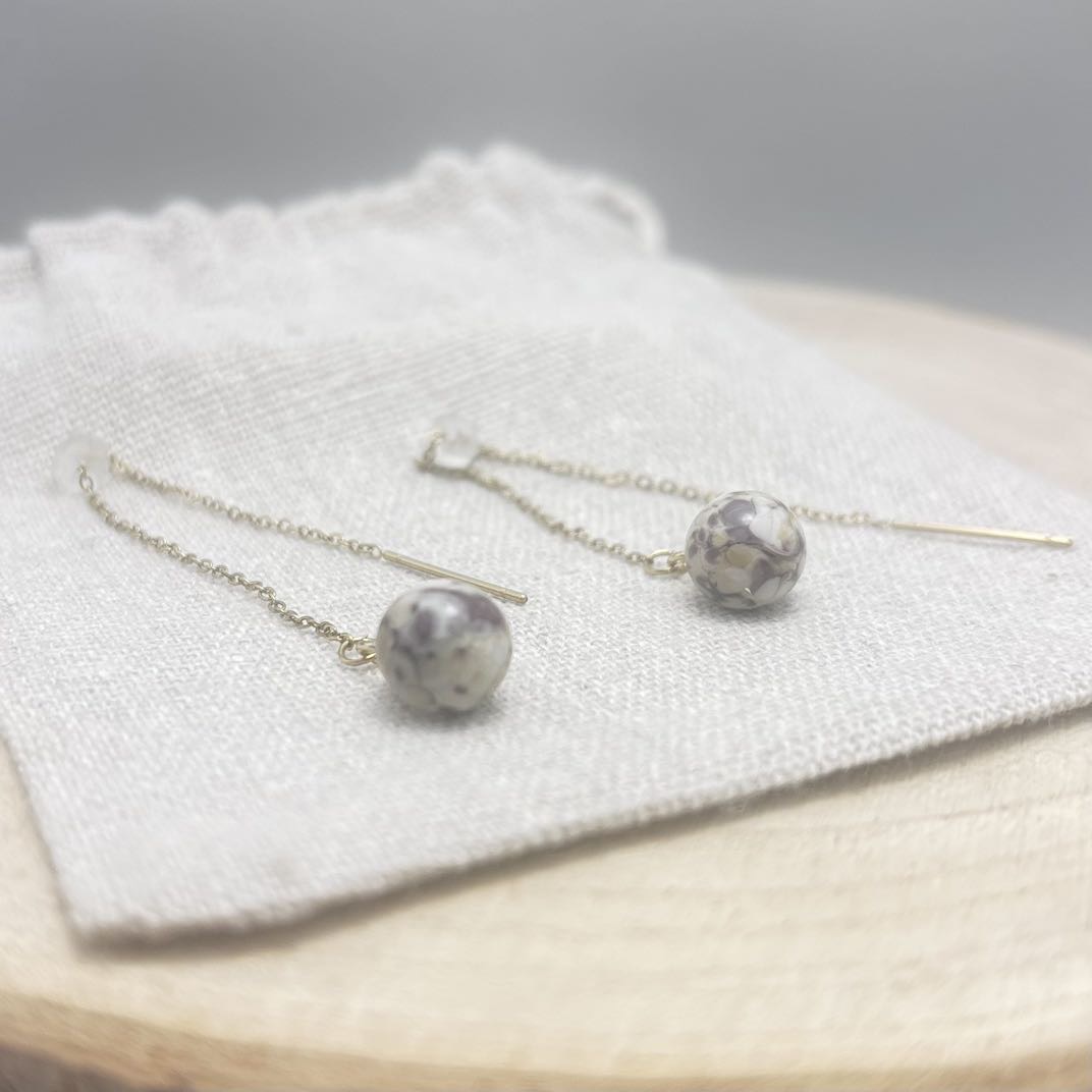 Boucles d’oreilles-Chaînes-Face-Violine