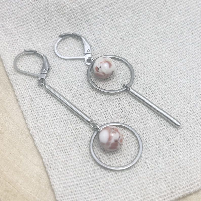 Boucles d’oreilles-Destructurées-Dessus-Corail