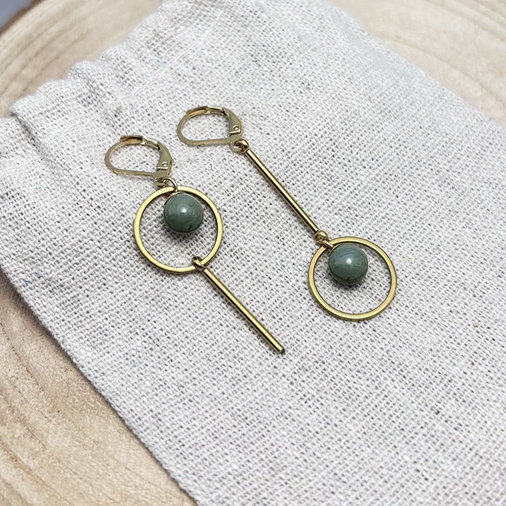 Boucles d’oreilles-Destructurées-Dessus- Unis-Verde