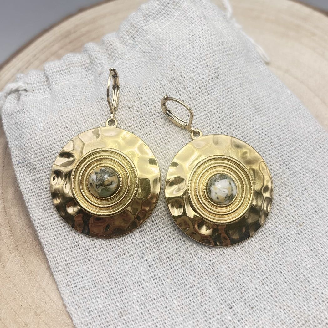 Boucles d’oreilles-Disques-Dessus-Verde New