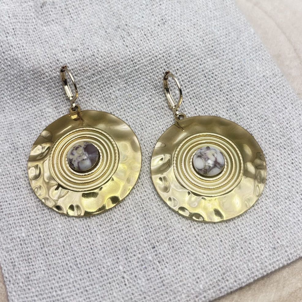Boucles d’oreilles-Disques-Dessus-Violine