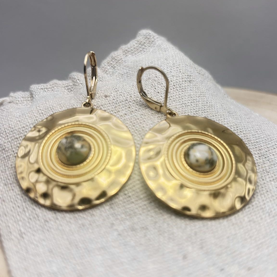 Boucles d’oreilles-Disques-Face-Verde New