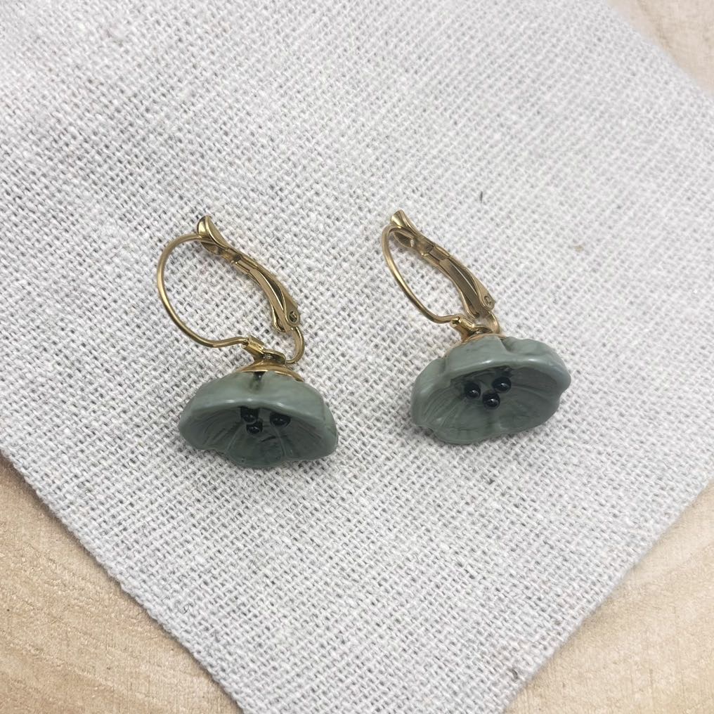 Boucles d’oreilles-Fleurs-Dessus-Verde New