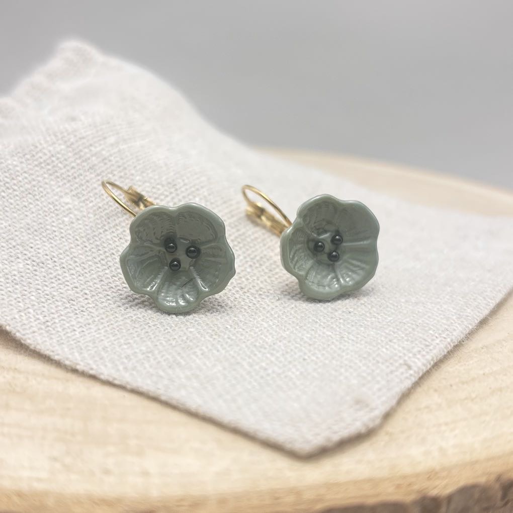 Boucles d’oreilles-Fleurs-Face-Verde New