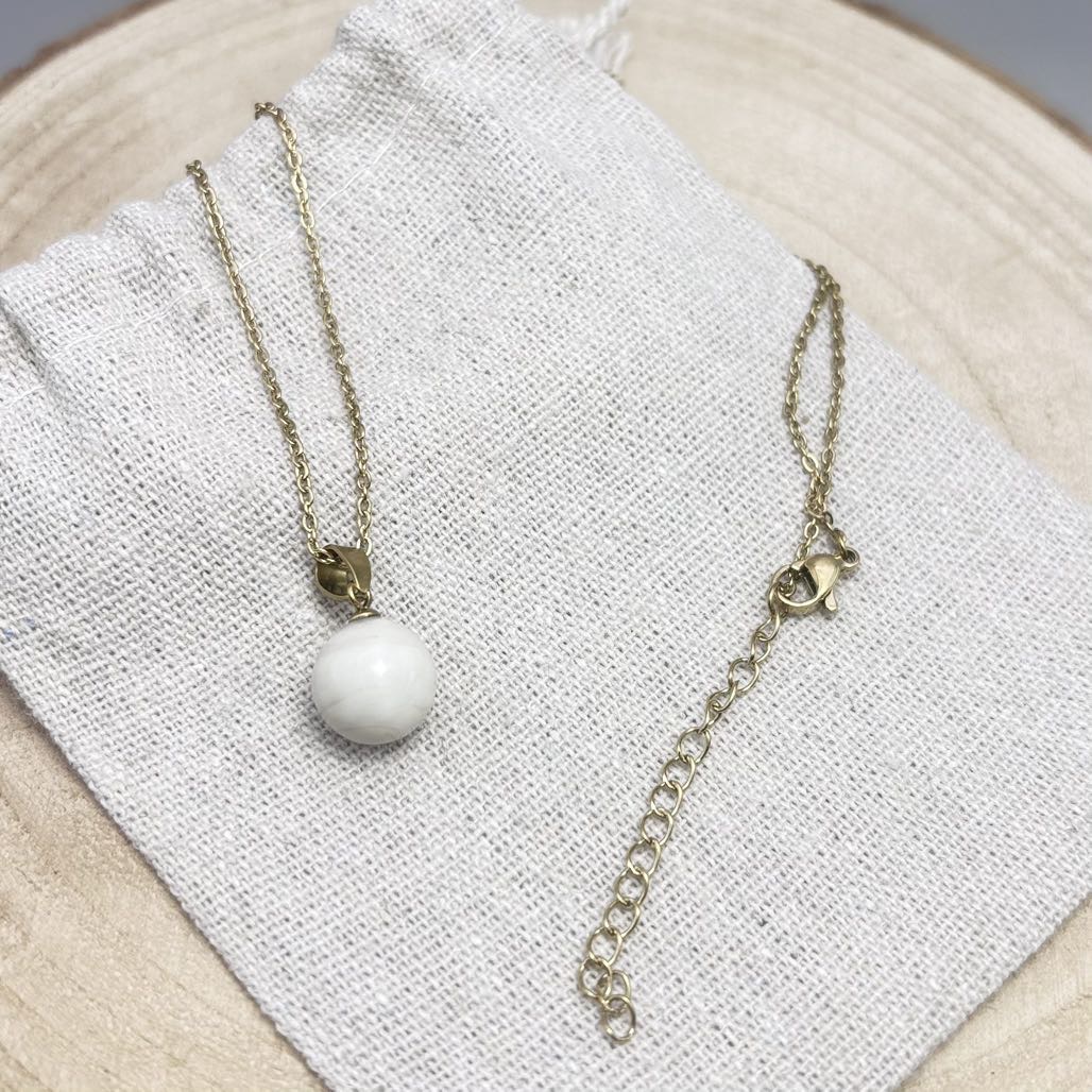 Collier-Perle-Dessus-Crème-Doré