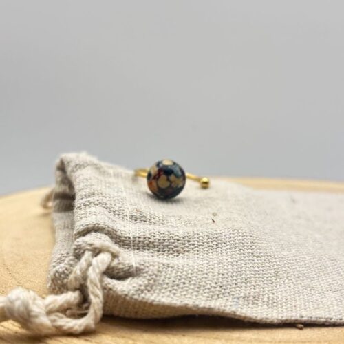 Bague décalée ajustable "Rouge Bordeaux"