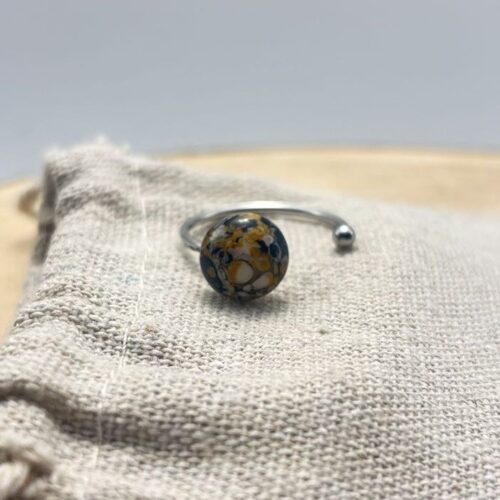Bague décalée ajustable "Jaune Cèdre"