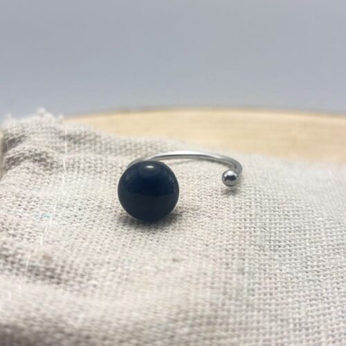 Bague décalée ajustable "Unis" Bleu Navy