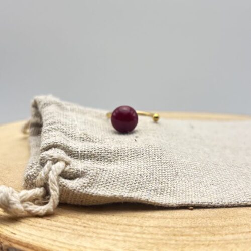 Bague décalée ajustable "Unis" Rouge Bordeaux