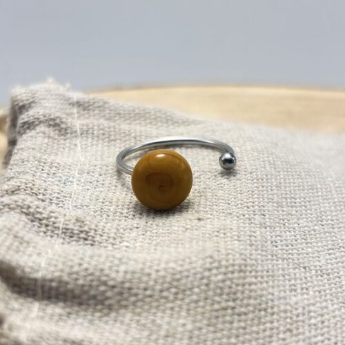 Bague décalée ajustable "Unis" Jaune Cèdre