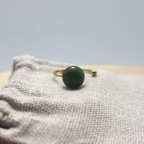 Bague décalée ajustable "Unis" Vert Olive