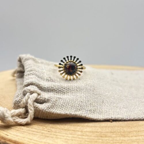 Bague fleur ajustable "Rouge Bordeaux"