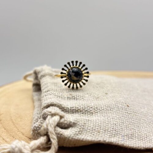 Bague fleur ajustable "Intense Doré"