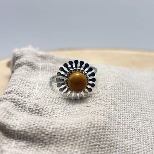 Bague fleur ajustable "Unis" Jaune Cèdre - Epuisé