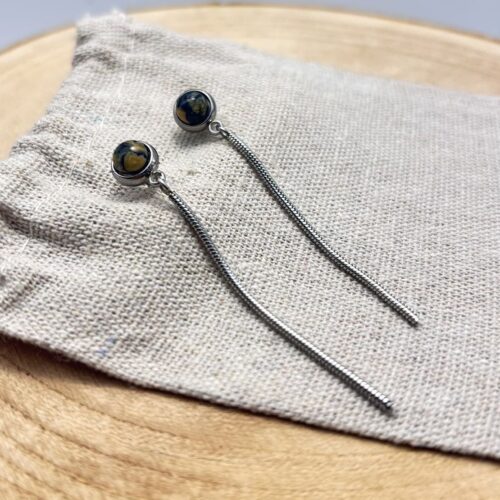 Clous d'oreilles pendants "Bleu Navy"