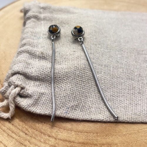 Clous d'oreilles pendants "Jaune Cèdre"