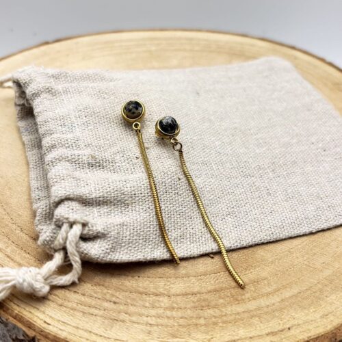 Clous d'oreilles pendants "Intense Doré"
