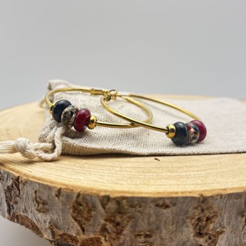 Boucles d'oreilles créoles "Rouge Bordeaux"