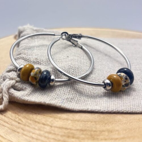 Boucles d'oreilles créoles "Jaune Cèdre"