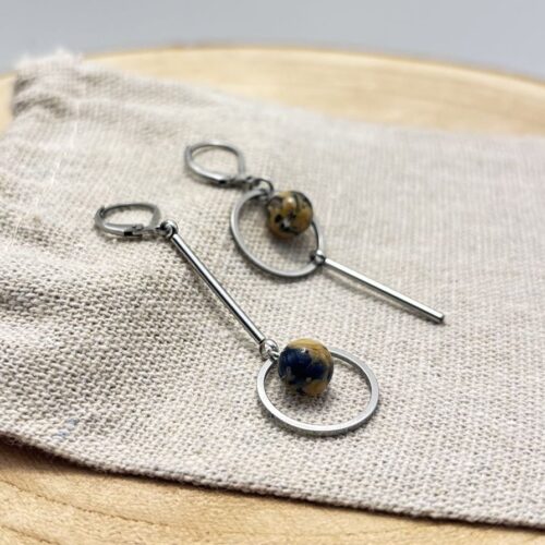 Boucles d'oreilles destructurées "Bleu Navy"