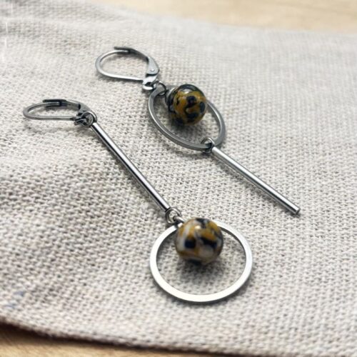 Boucles d'oreilles destructurées "Jaune Cèdre"