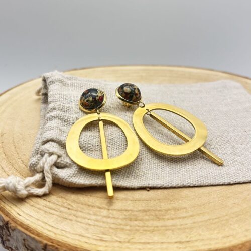 Boucles d'oreilles pendantes "Rouge Bordeaux"