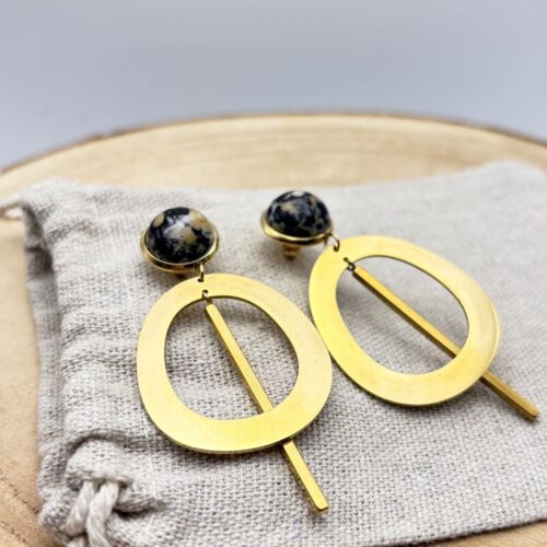 Boucles d'oreilles pendantes "Intense Doré"