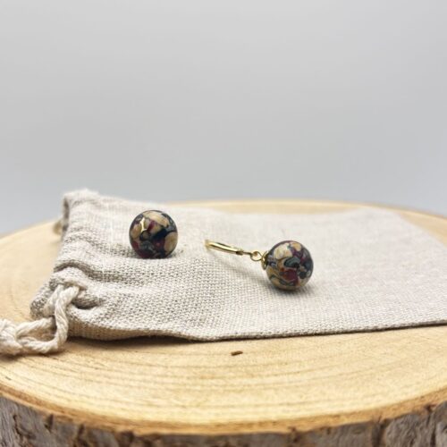 Boucles d'oreilles perles "Rouge Bordeaux" - Épuisé