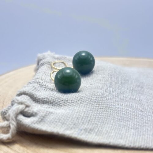 Boucles d'oreilles perles "Unis" Vert Olive