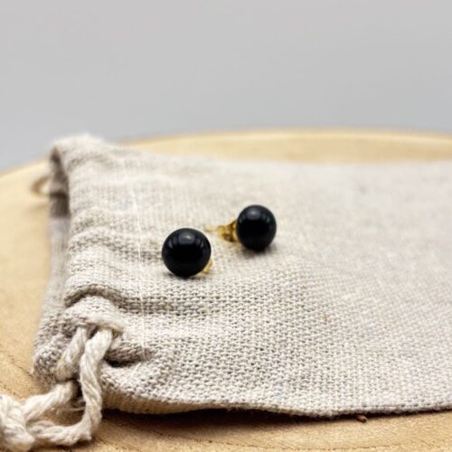 Puces d'oreilles "Unis" Noir doré