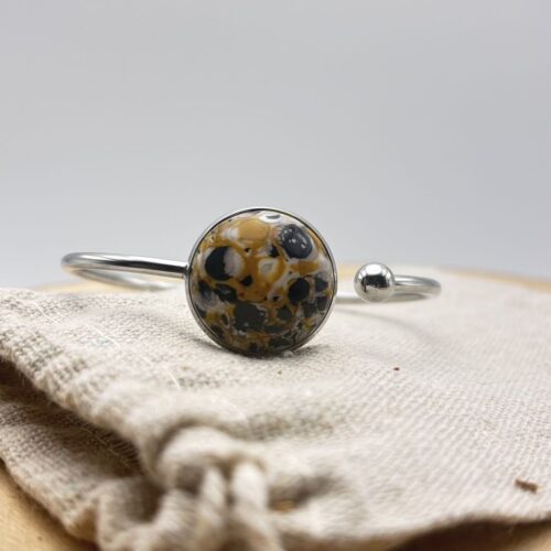 Bracelet jonc plat ajustable "Jaune Cèdre"