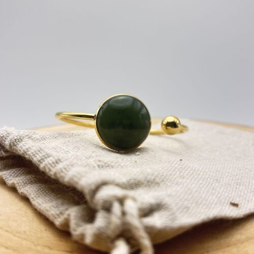 Bracelet jonc plat ajustable "Unis" Vert Olive