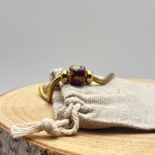Bracelet Maille serpent "Rouge Bordeaux" - Épuisé