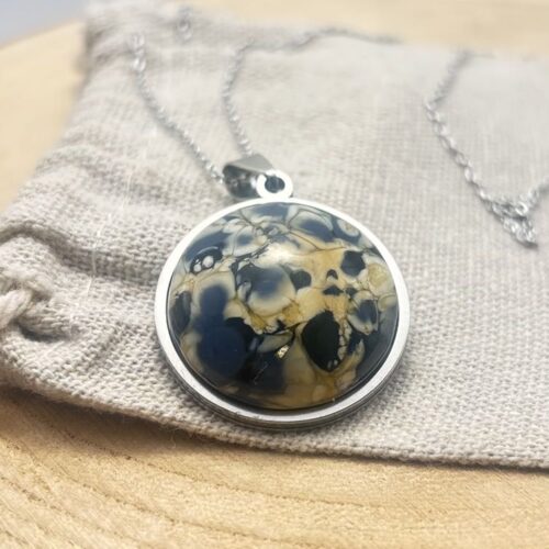 Collier cabochon "Bleu Navy"