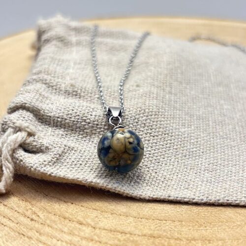 Collier petite perle "Bleu Navy"