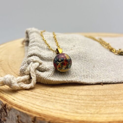 Collier petite perle "Rouge Bordeaux"
